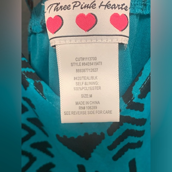 EUC THREE PINK HEARTS DRESS - Picture 3 of 3